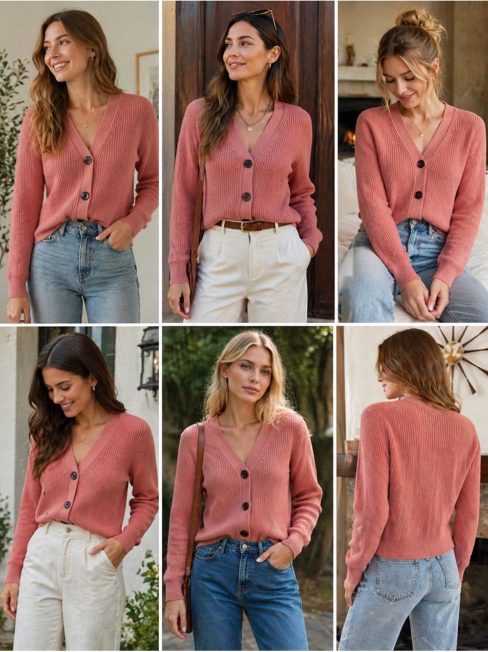 BR chunky knit cropped ribbed cardigan sweater.